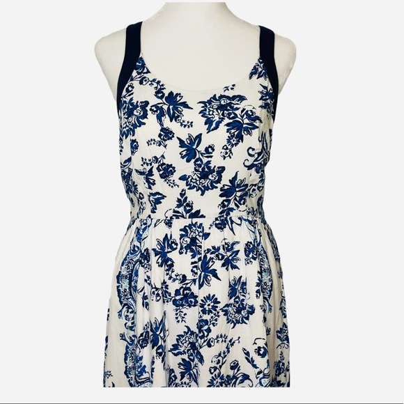 ELLE Women’s Blue & White Floral Hi-Low Maxi Dress Sz XS - Picture 5 of 8